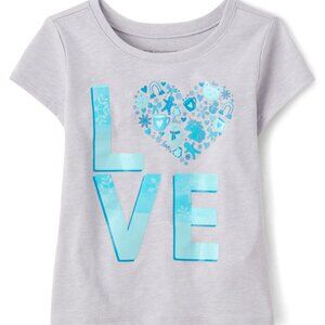 The Children’s Place Toddler Girls Love Graphic Tee - S/D Ice Cave Size 5T NWT